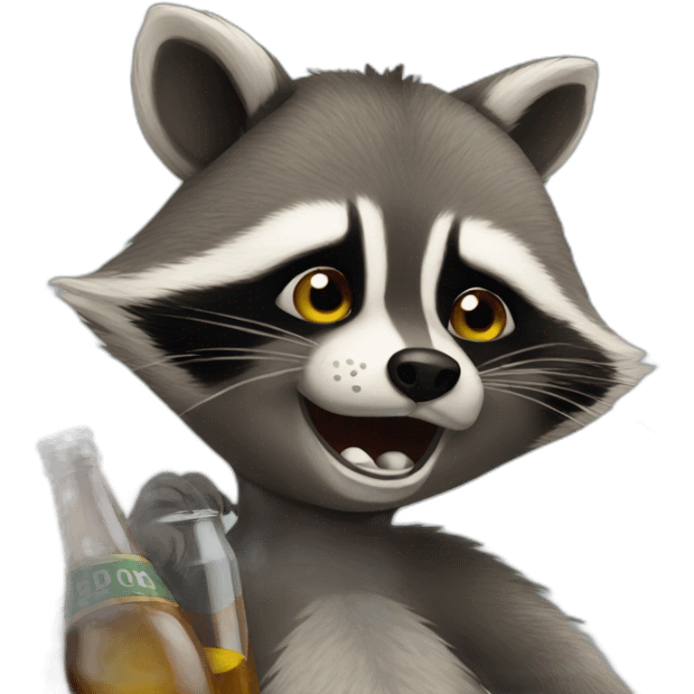 drunk raccoon emoji