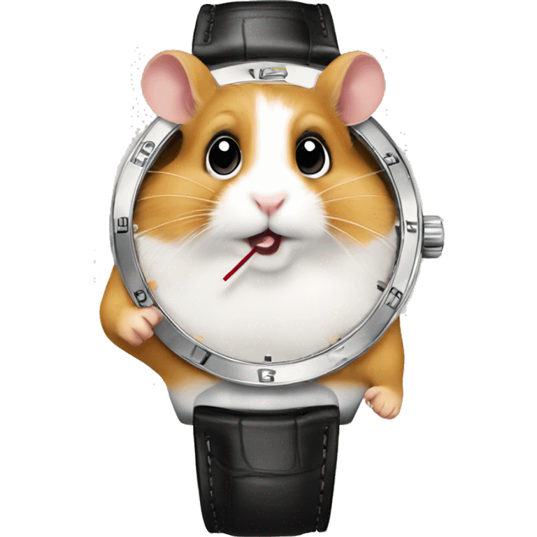 hamster shows what time it is on his rolex watch emoji