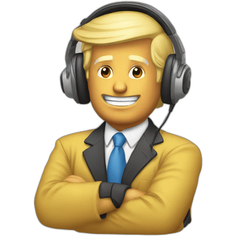 trump with headset emoji