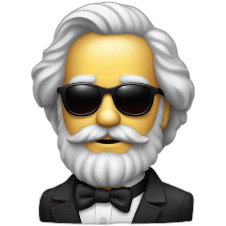 Karl Marx confident in sunglasses smiles emoji