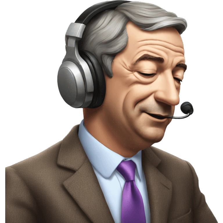 Nigel Farage listening to music with eyes closed  emoji