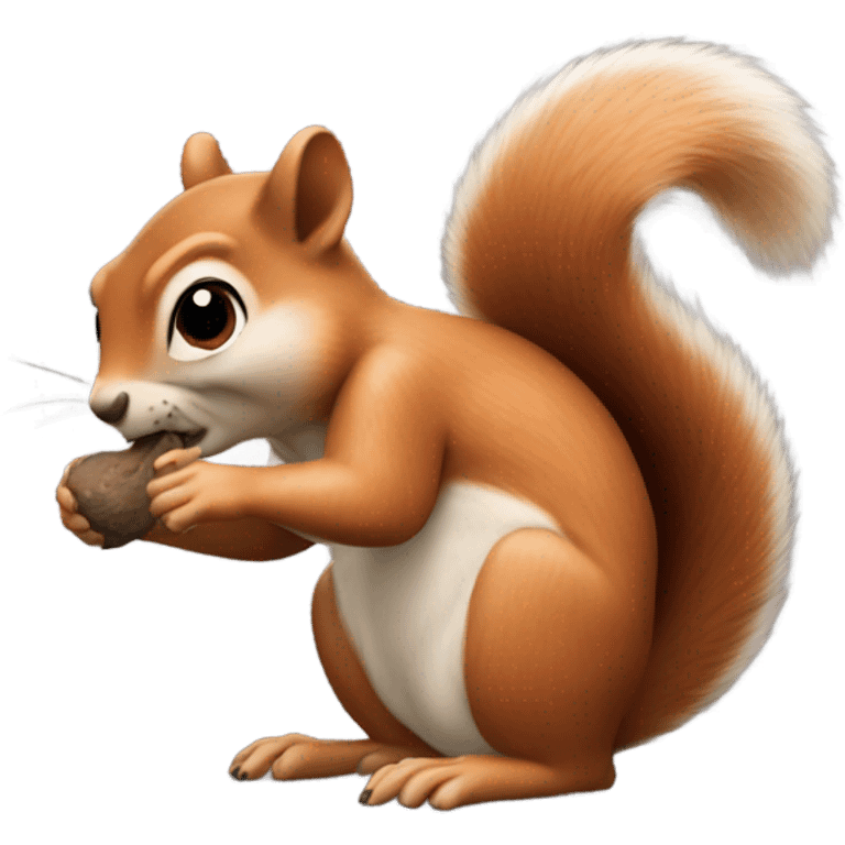 Squirrel with a finger in her nose emoji