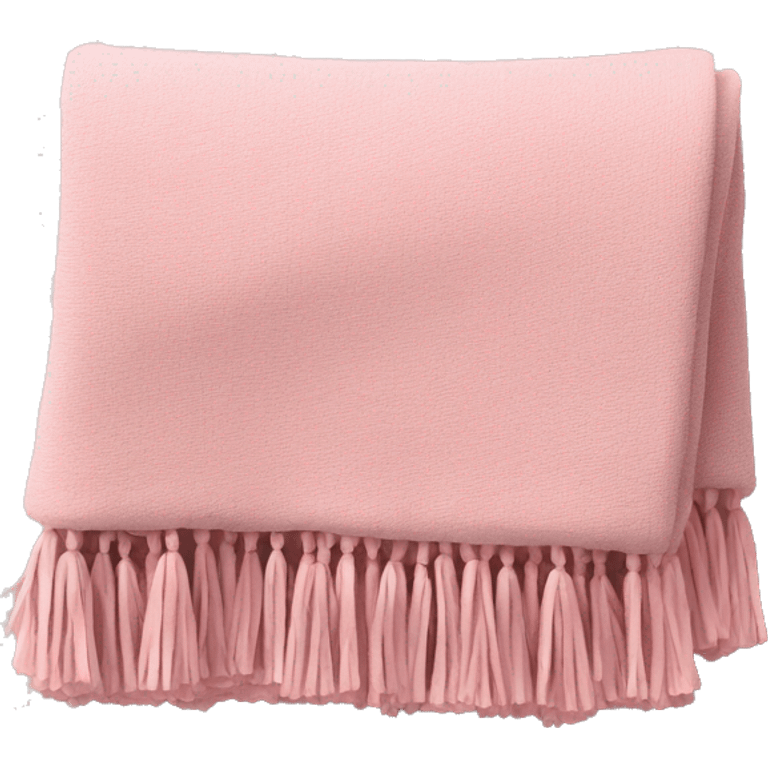 Light pink blanket with pink tassels, folded  emoji