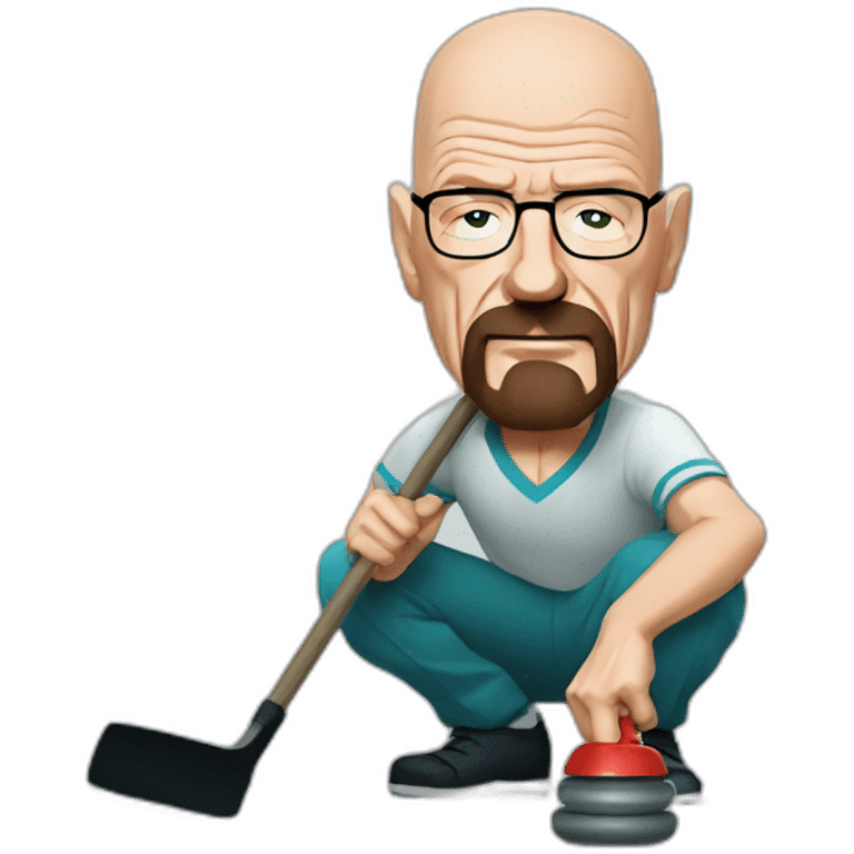 walter white playing curling emoji