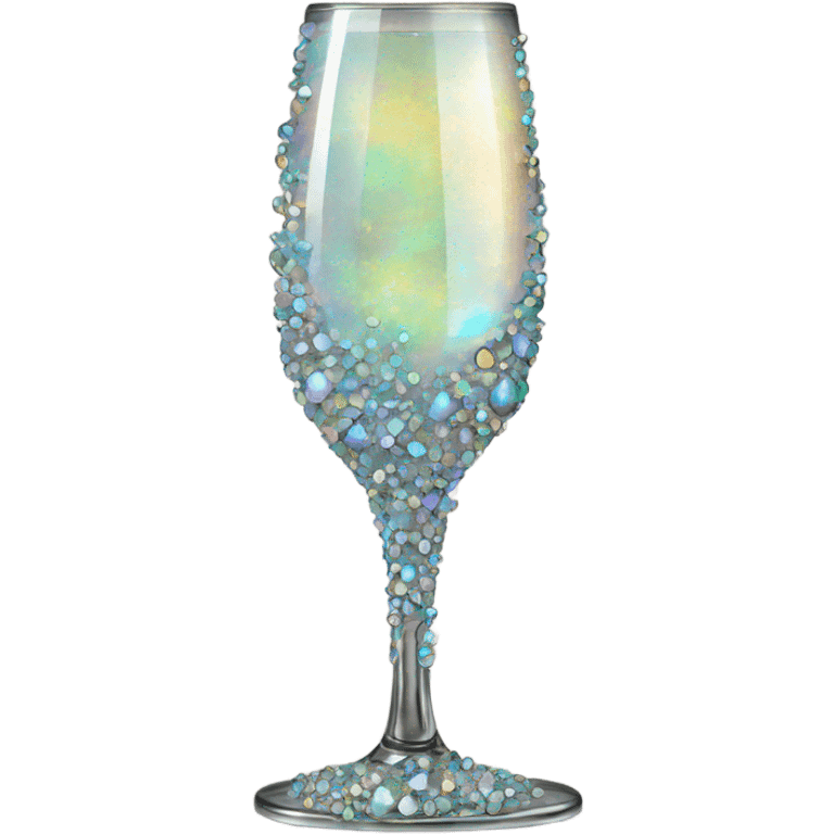 opal crystal gemstone encrusted champagne glass  emoji