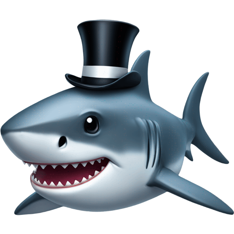 shark with tophat emoji