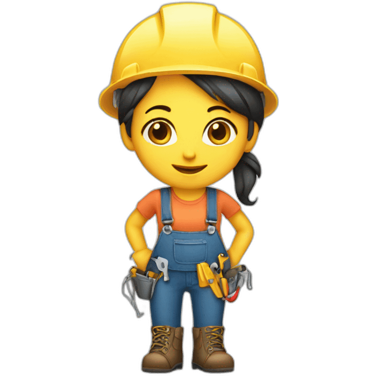 expert standing handyman girl emoji