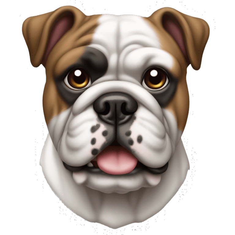 Bulldog fances blanco y marron com negro emoji