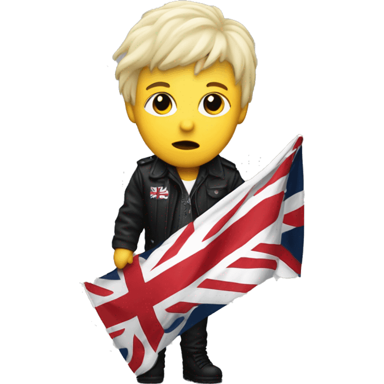 Post punk lead singer holding england Flag emoji