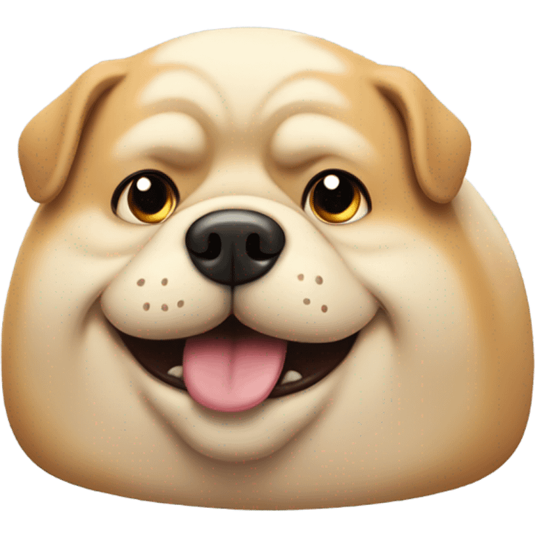 Fat dog eating  emoji