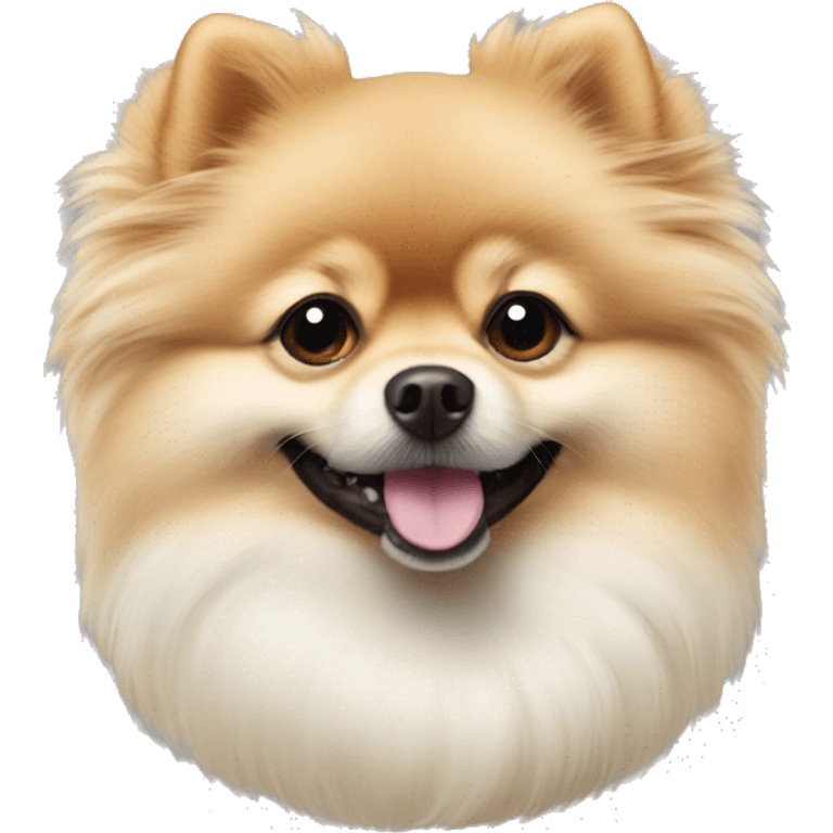 Pomeranian pudel white beach  emoji