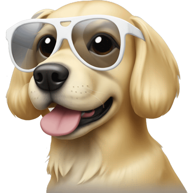 blonde dog with white sunglasses  emoji