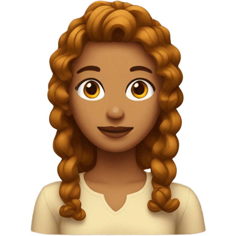 Chica color Canelita y colocha  emoji