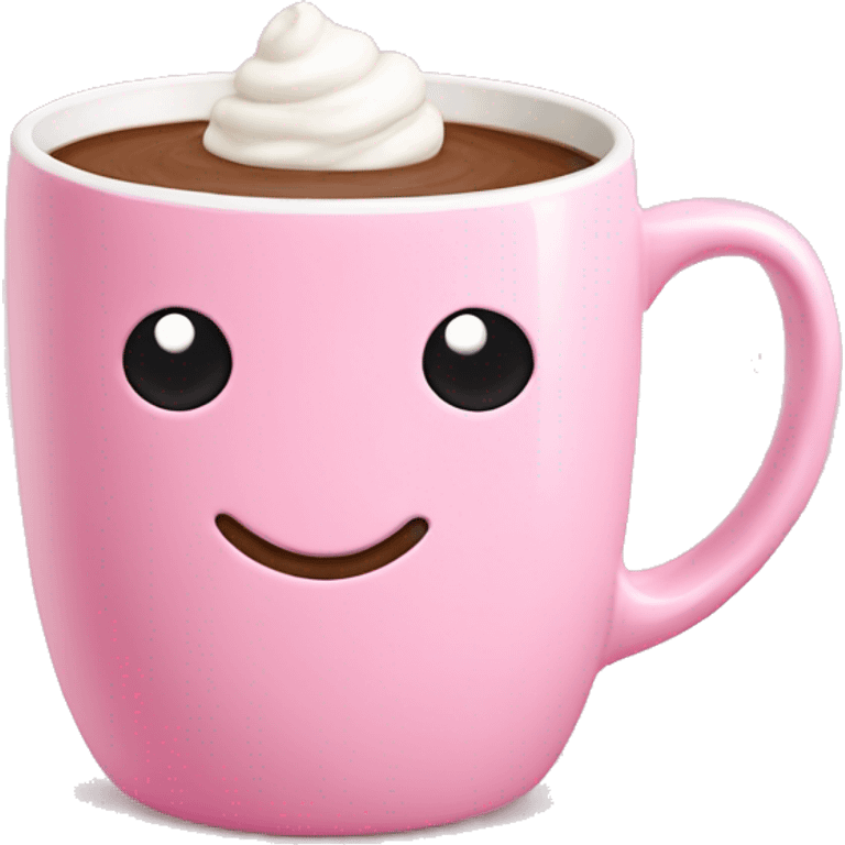 Hot chocolate in baby pink mug emoji