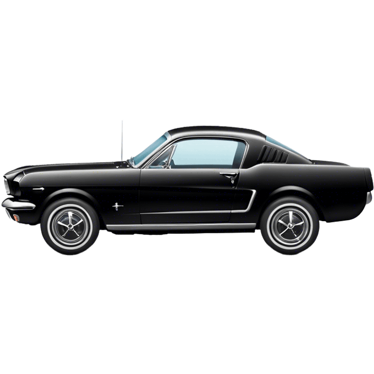 Black 1965 Ford Mustang Side Rear view emoji