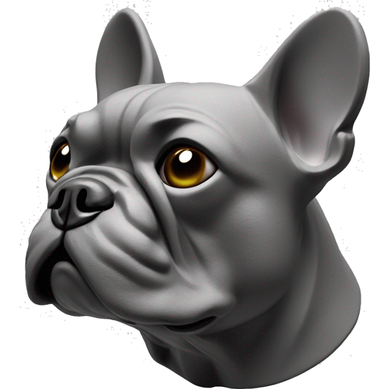 French bulldog dark grey plaster cast emoji