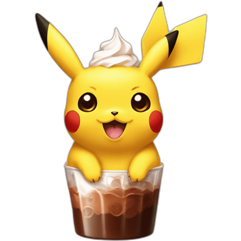 Pikachu drink chocolate emoji