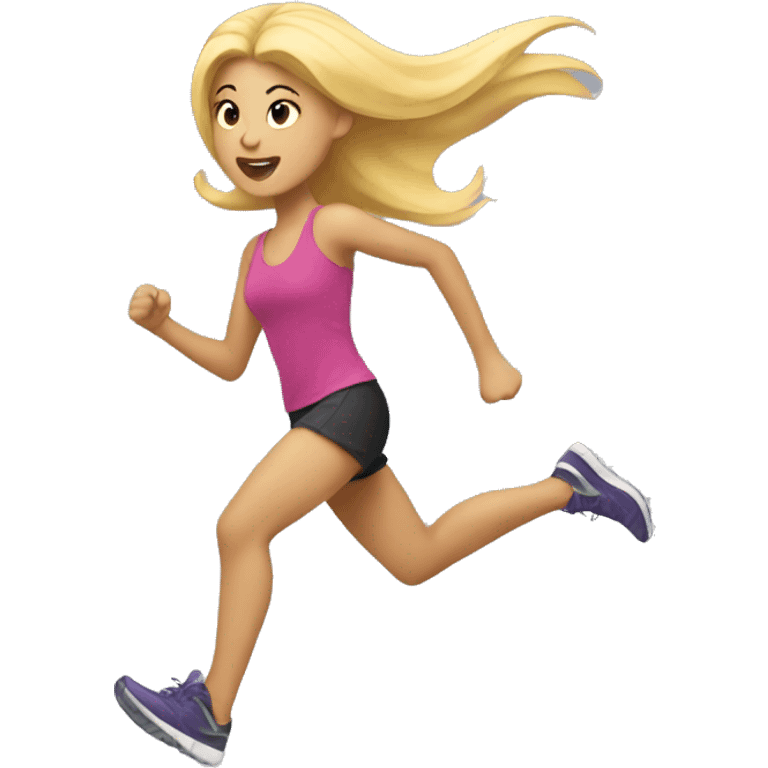 blonde girl running emoji