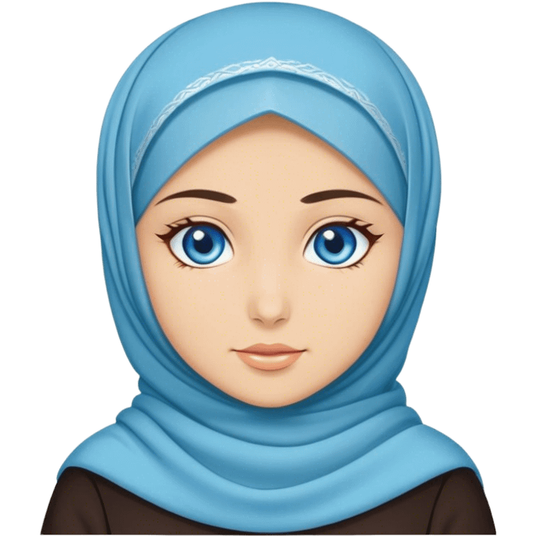 Turkish beautiful finish Konya girl blue eyes and hijab and cultural dress emoji