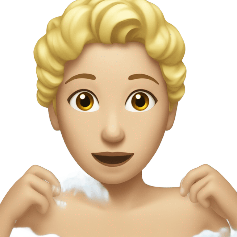 A woman blonde taking a bath emoji