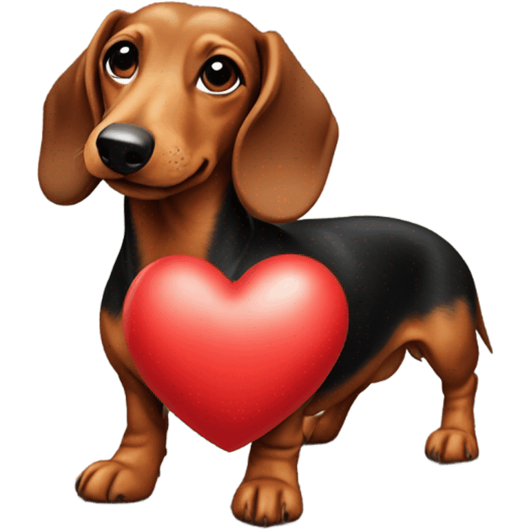 Dachshund with a heart emoji