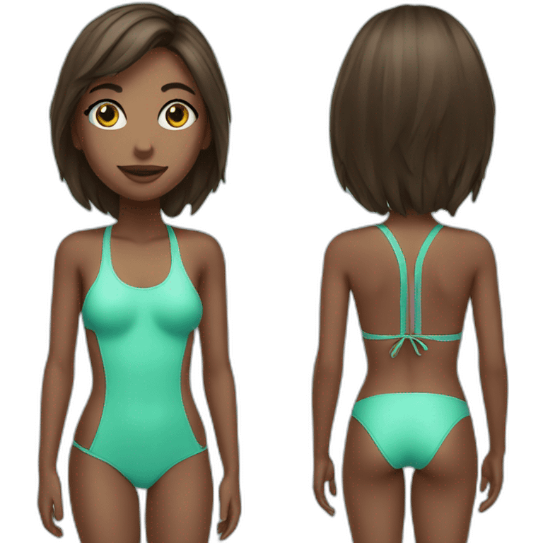 Girl Swim suit big emoji