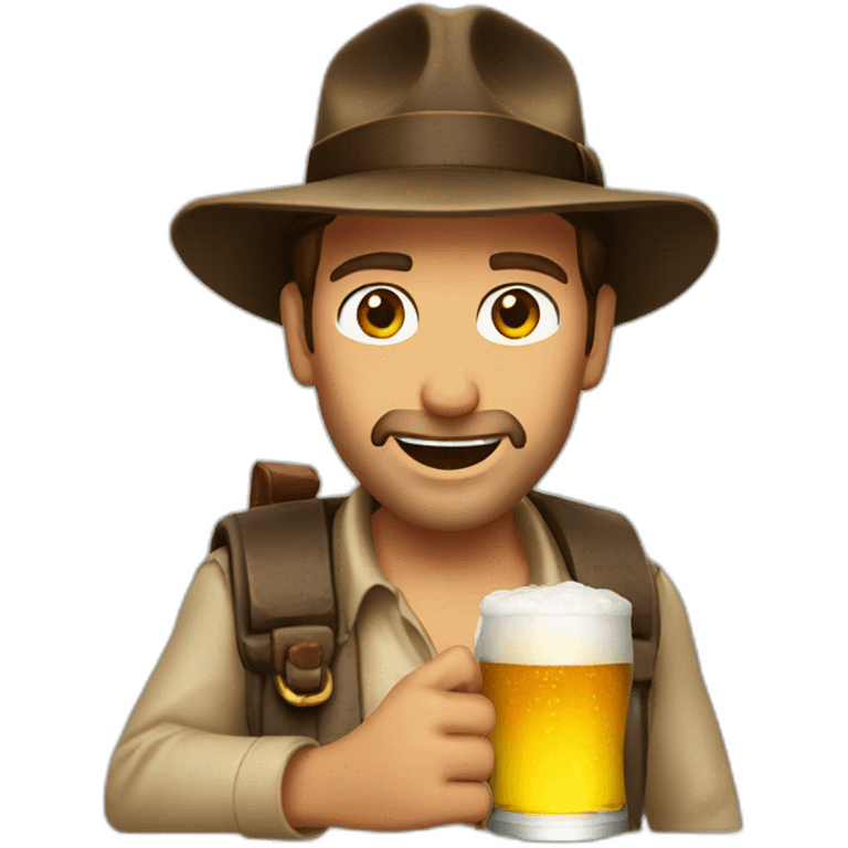 indiana jones drinking a beer emoji