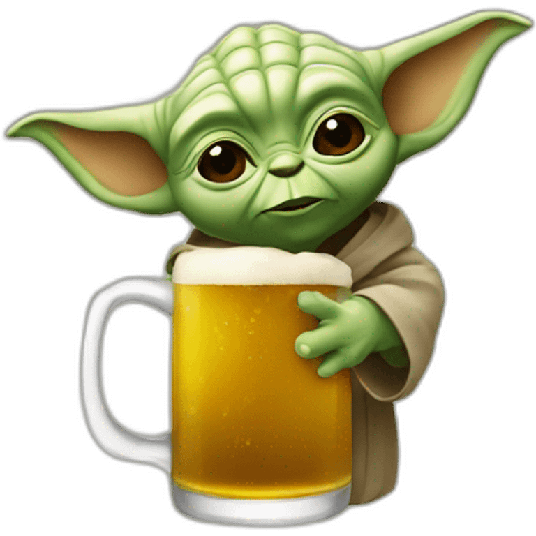 Yoda drink a beer emoji