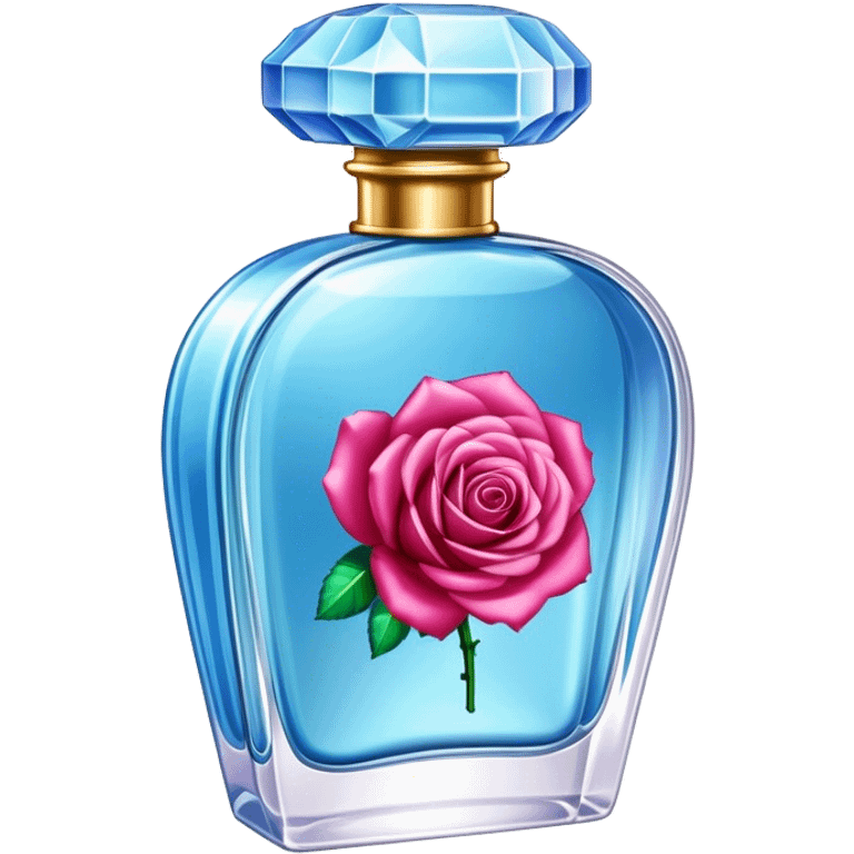 Sky blue green perfume and rose emoji