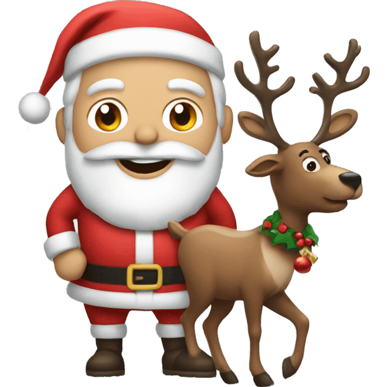 Santa with reindeer  emoji