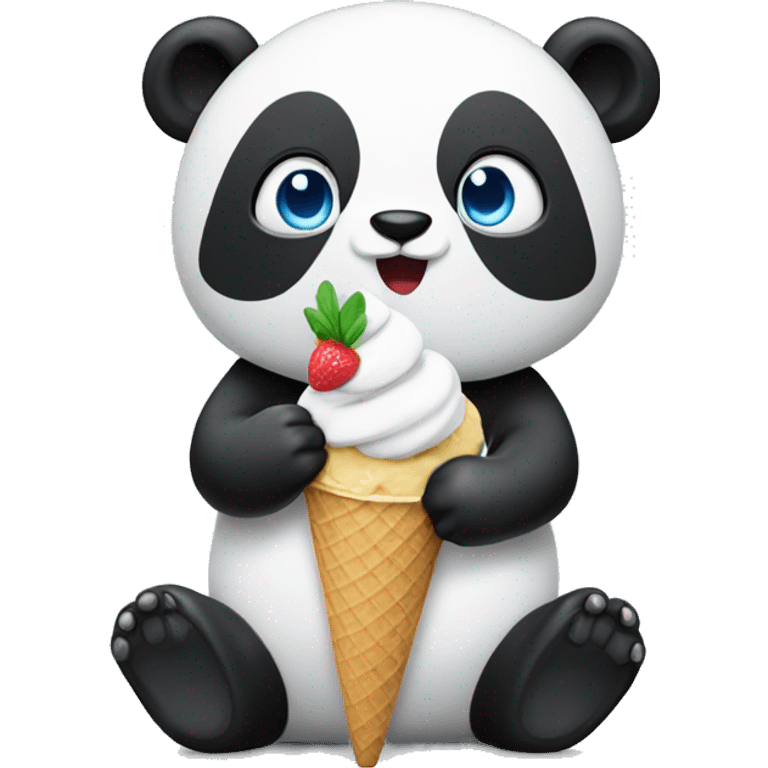 Panda eating ice cream  emoji