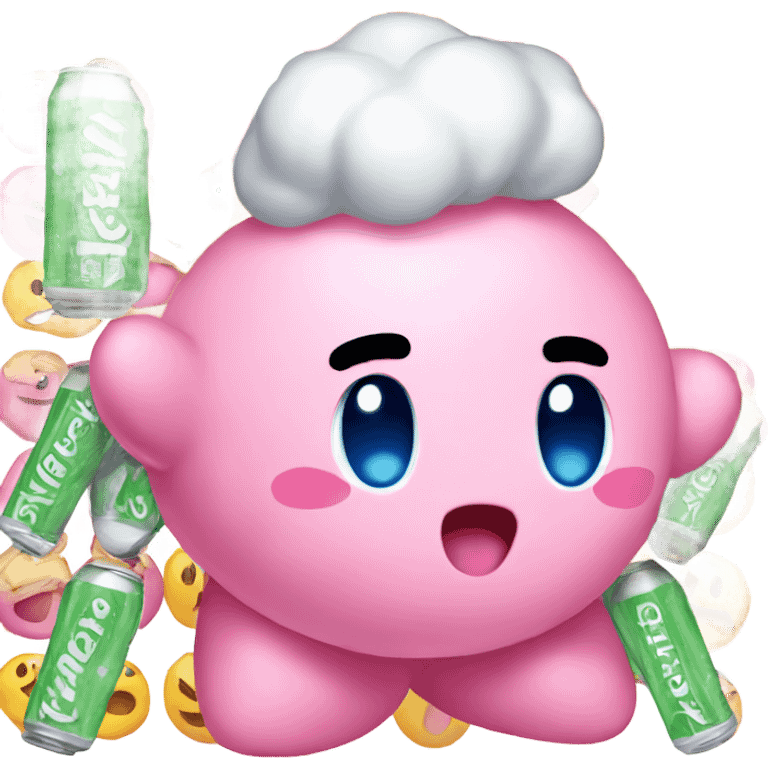 Cute Kirby soda emoji