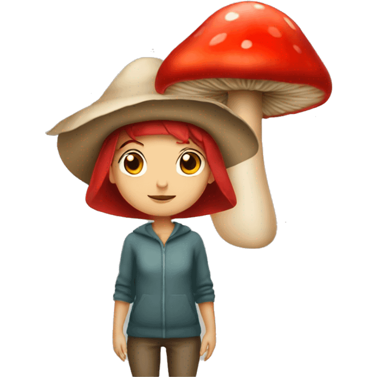 Red mushroom hat girl emoji