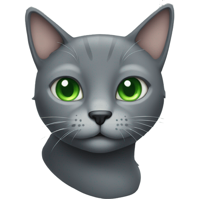 Grey cat with green eyes emoji