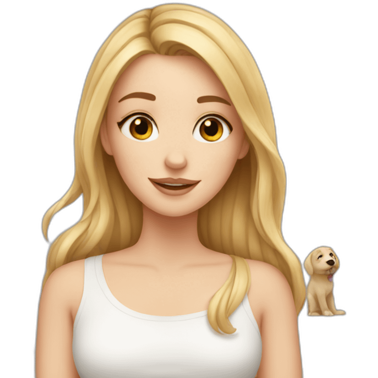 white girl with dog love emoji