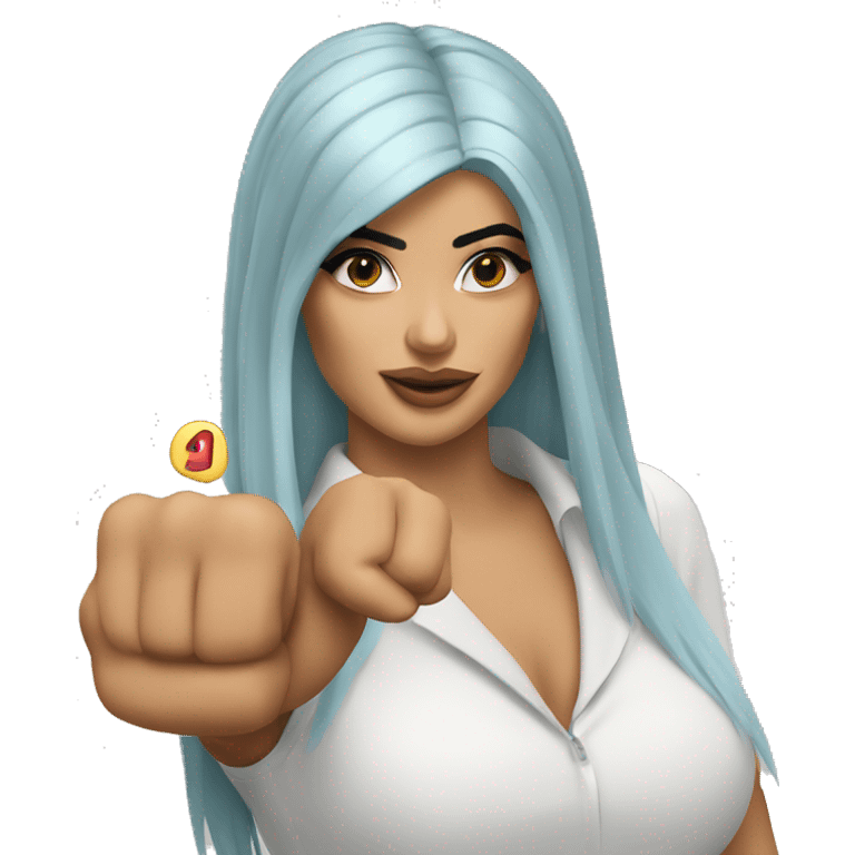 Kylie Jenner pointing on you emoji