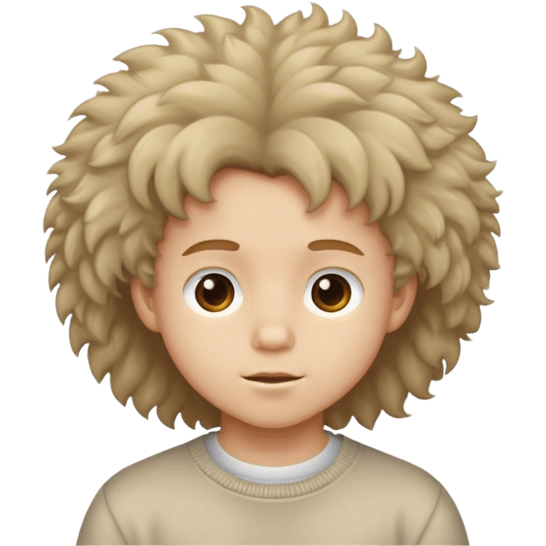 kid with fluffy hair emoji