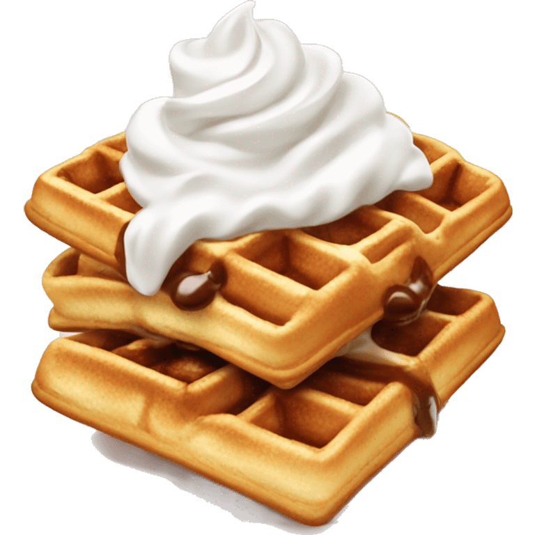 Waffles with whip cream emoji