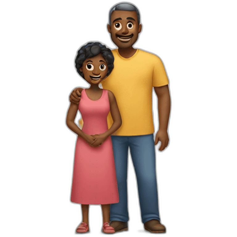 black mom and dad emoji