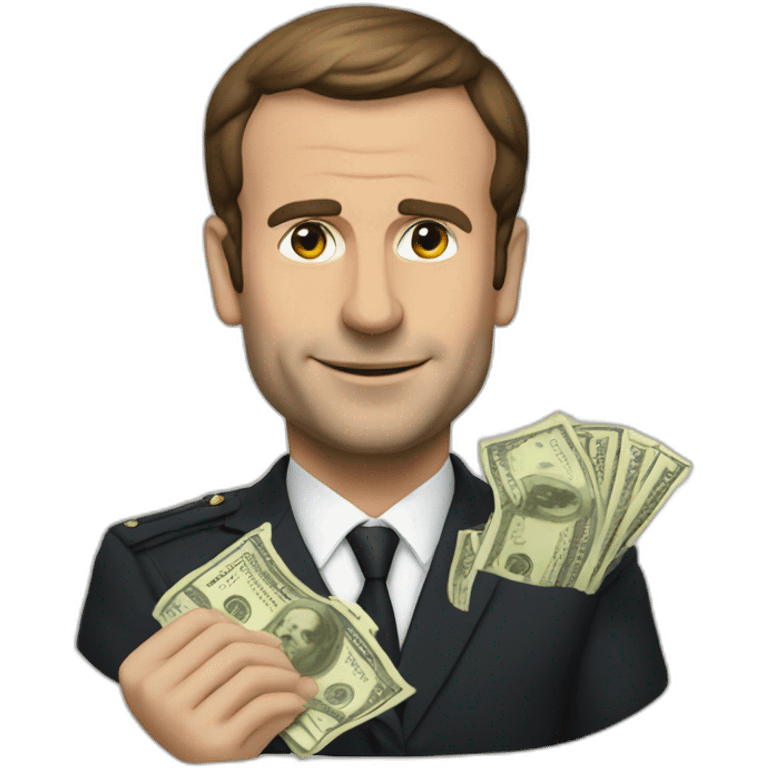 macron with money emoji