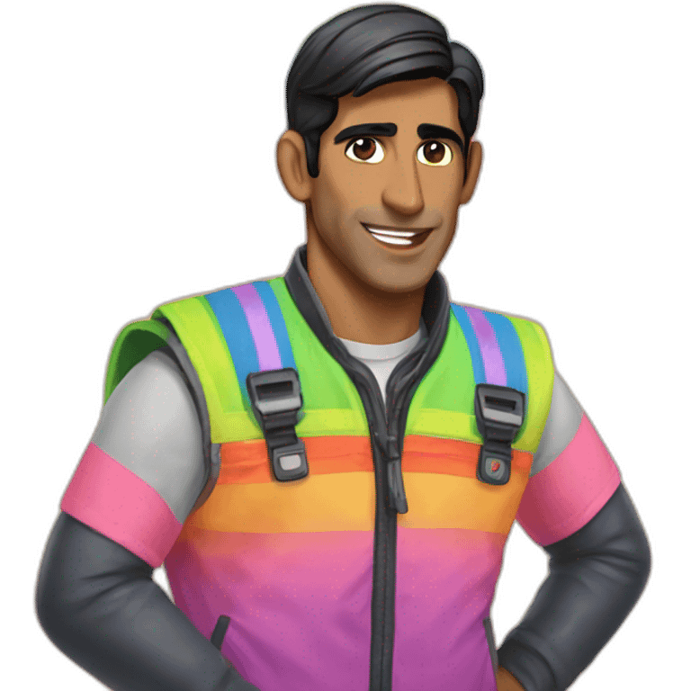 Rishi sunak with rainbow vest on emoji