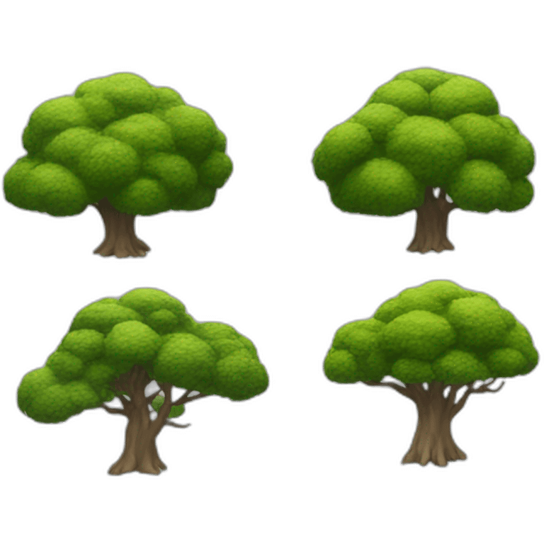 Tree from top, simplified and photorrealistic emoji