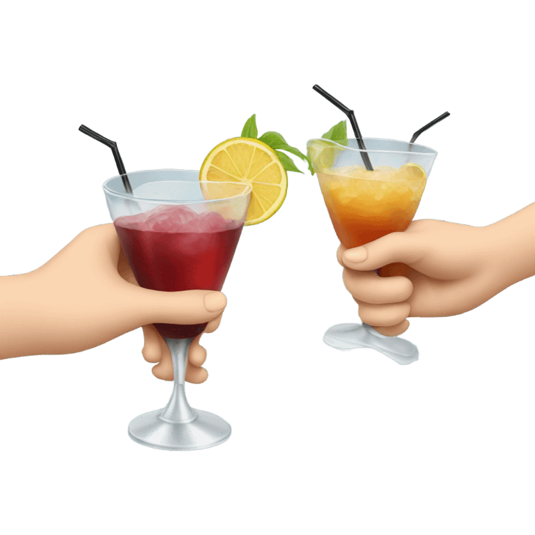 Three cocktails in hands emoji