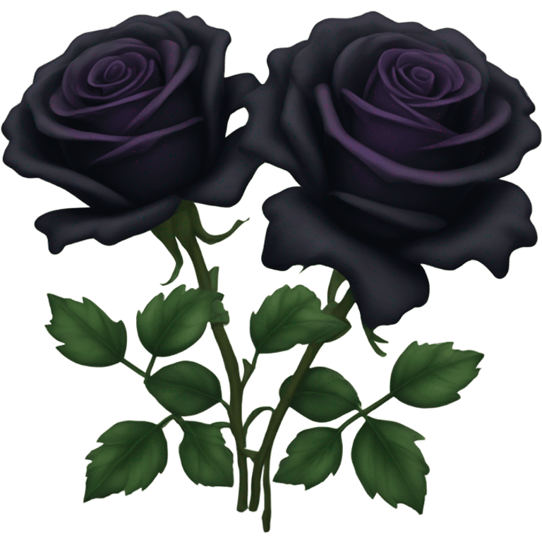 Black roses bouqet emoji