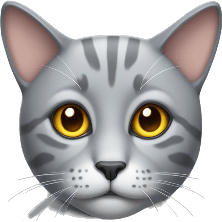 Grey cat with a m on its forehead emoji