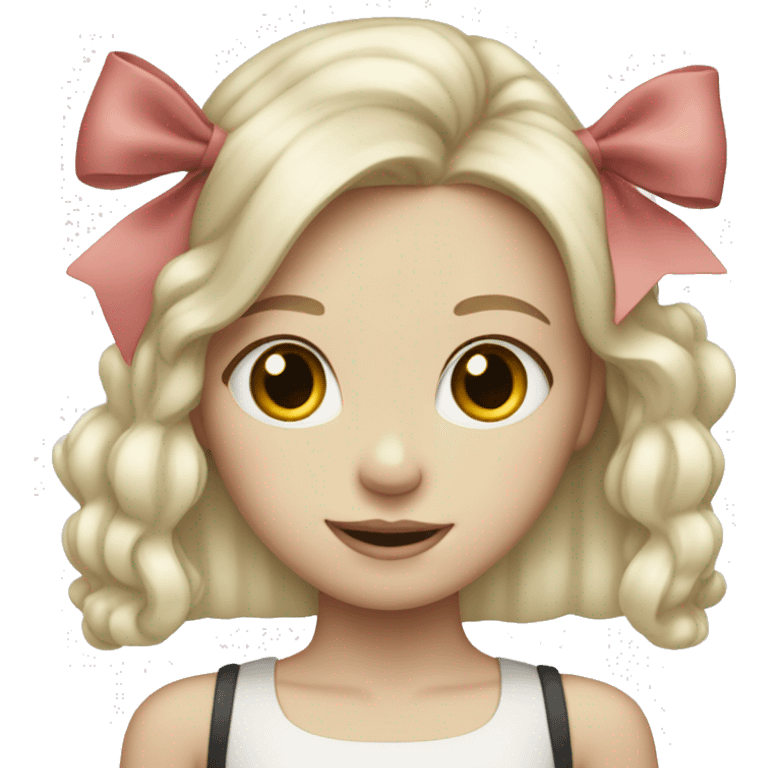 pale girl with blank hair and bow  emoji