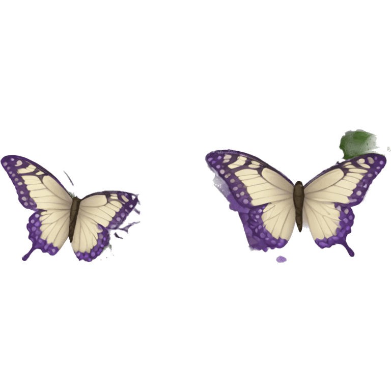 Lilac bouquet with butterflies emoji