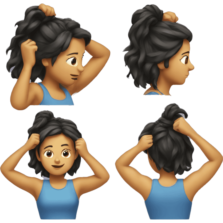 girl pulling her hair emoji