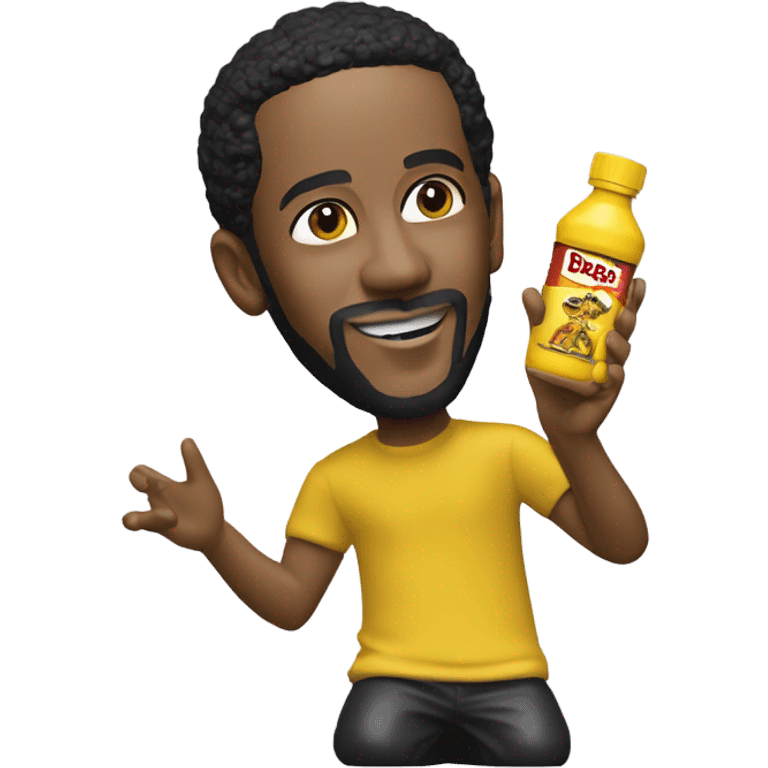 Kendrick Lamar putting mustard on drake emoji