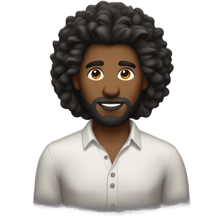 Black man lion hair emoji